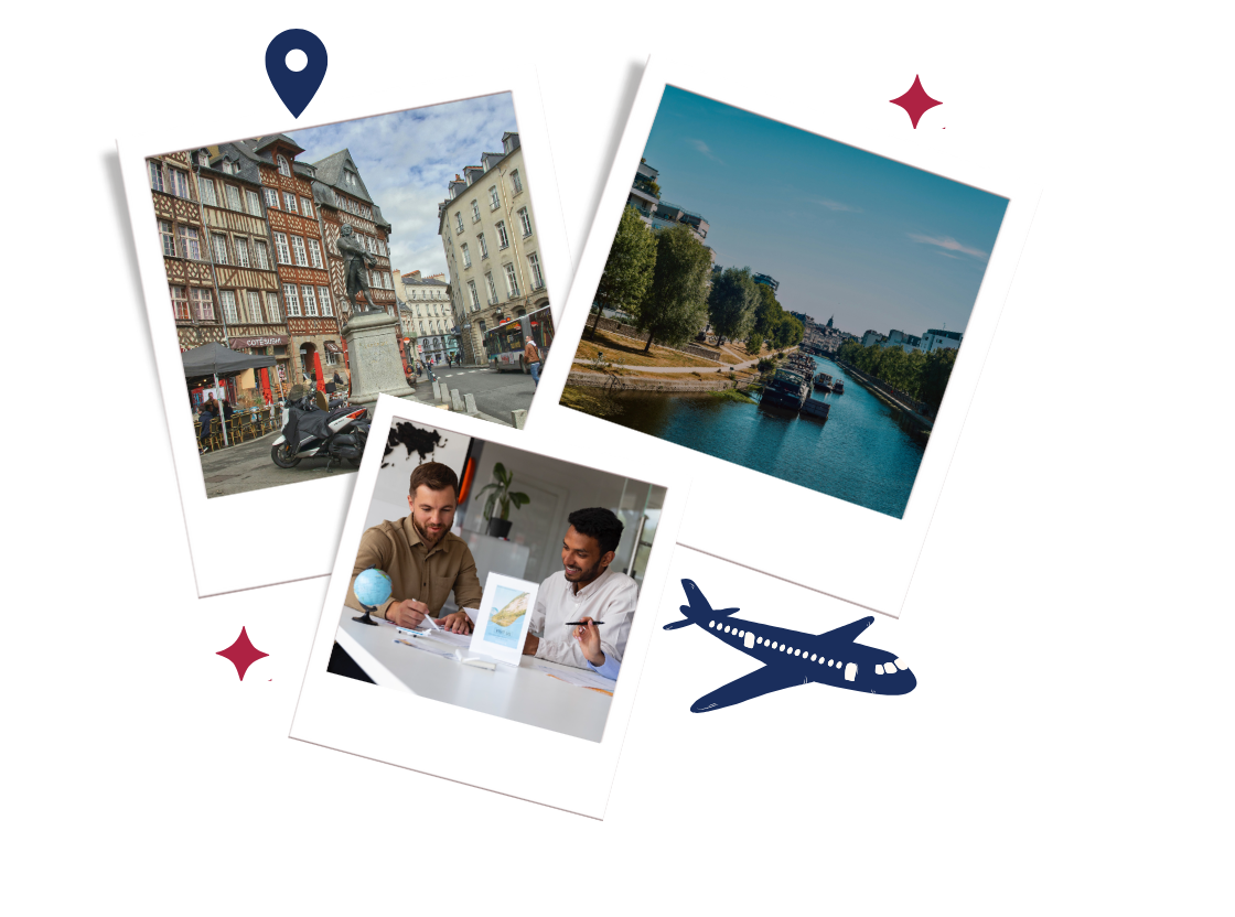 Apresentacao Roteiro de Viagem Ilustrado Divertido Azul Bege